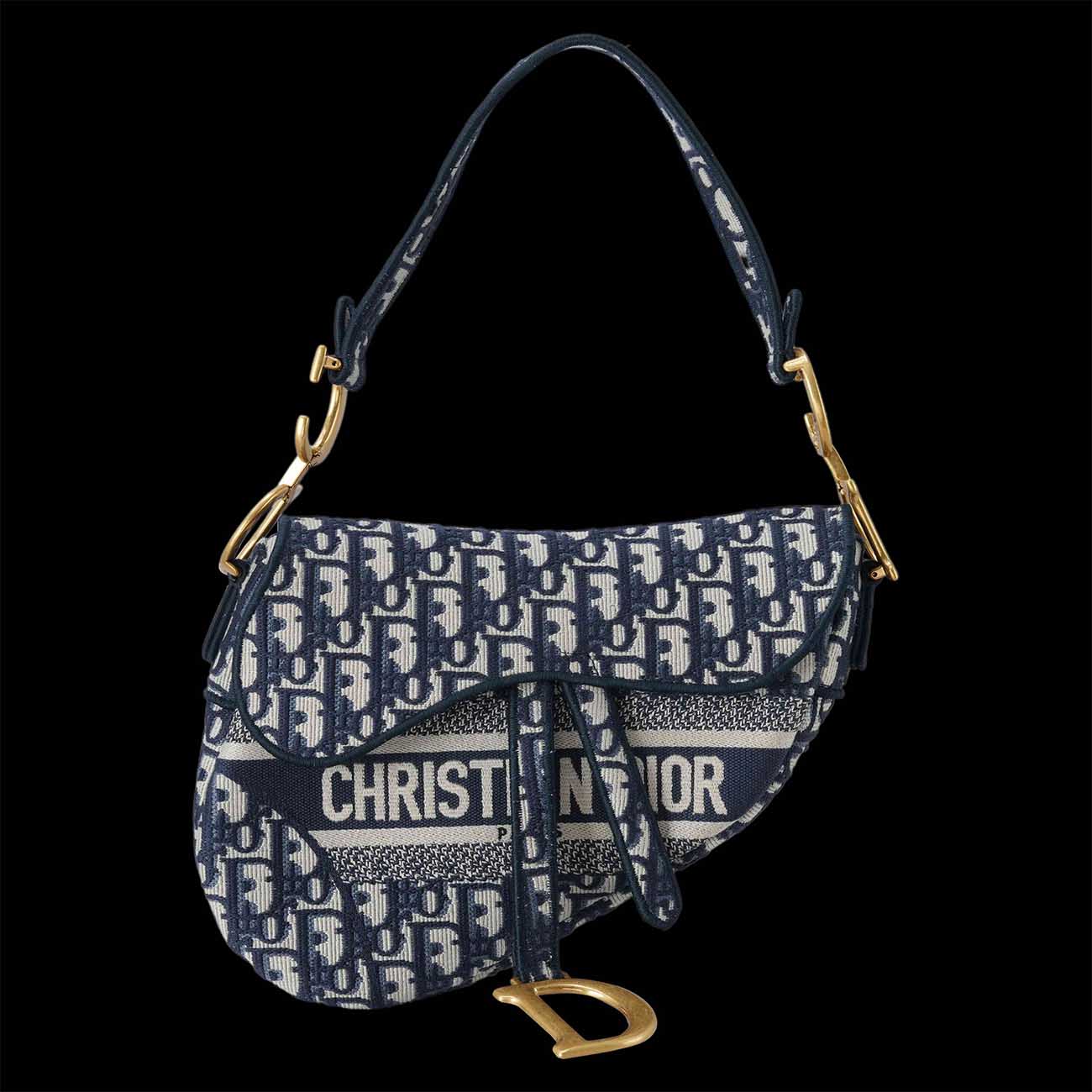CHRISTIAN DIOR(USED)크리스찬디올 M0446 오블리크 새들백 미듐